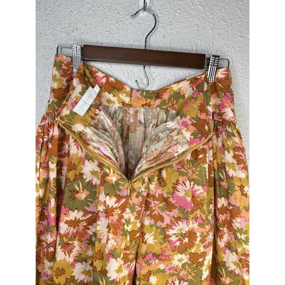 Zimmermann Twist Waist Skirt In Colorful Floral Midi Size 1 | US 6 - Picture 9 of 13